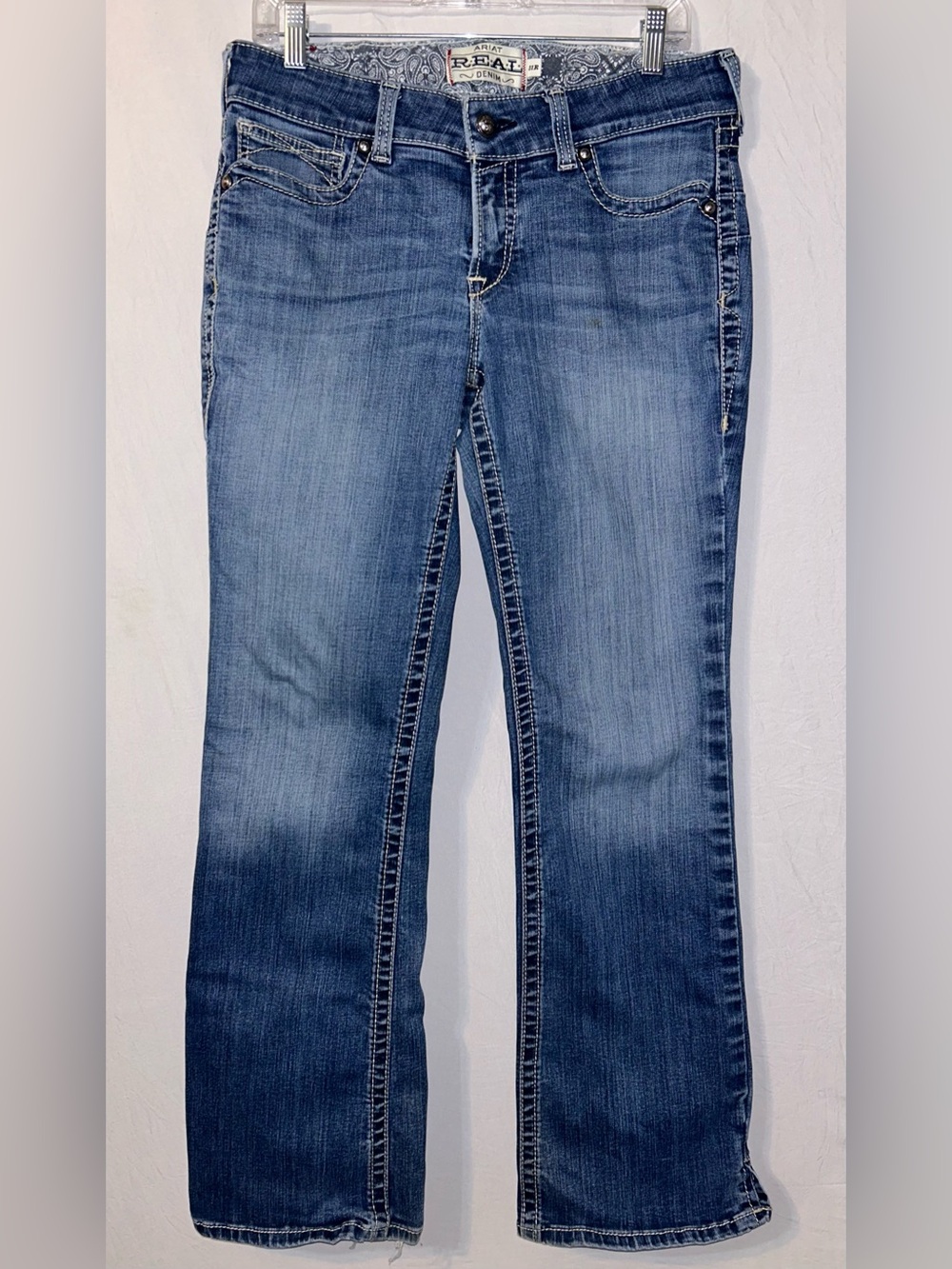 Ariat Denim Bootcut Jeans 31 R Mid Rise Flaw